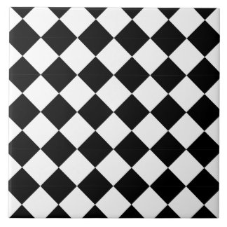 Classic Black and White Harlequin Diagonal Checker