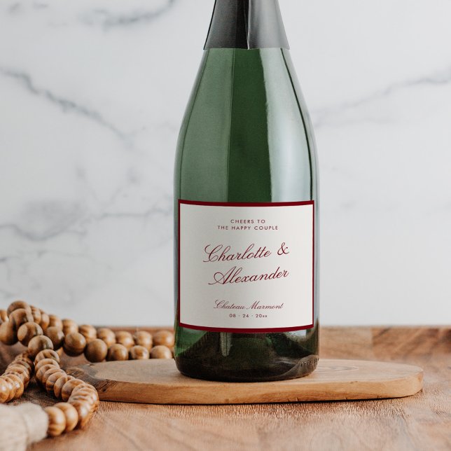 Classic Calligraphy Deep Red Old Money Wedding (Criador carregado)