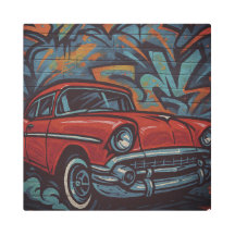 Classic Car Graffiti Poster