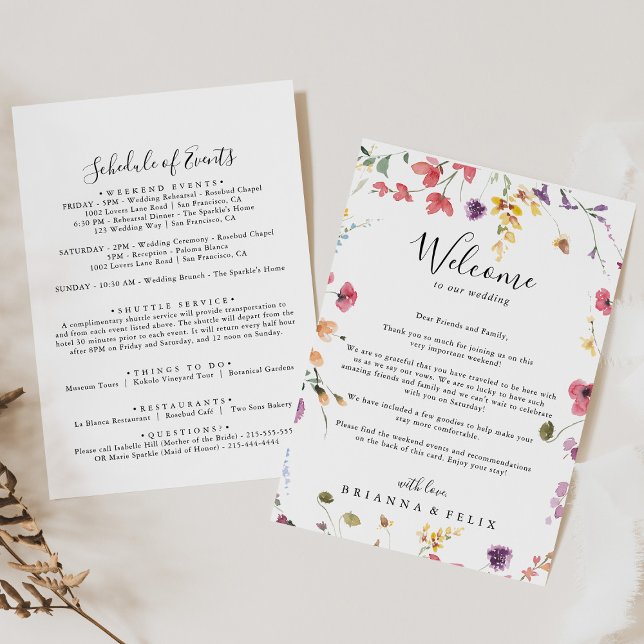Classic Colorful Wild Wedding Welcome Letter (Criador carregado)