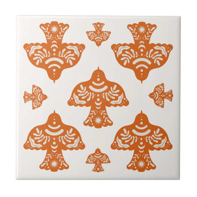 Classic elegant folk art birds Italian  (Frente)