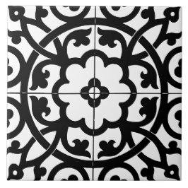 Classic Flower Line Art Floral Black & White