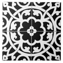 Classic Flower Line Art Floral Black & White
