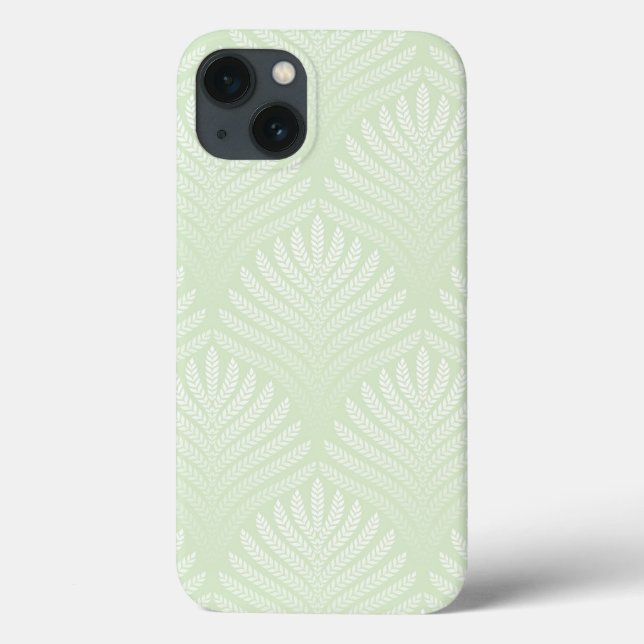 Classic foliage pattern in white and green (Verso)
