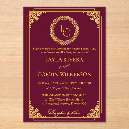 Classic Gold Frame Royal Monogram Wedding