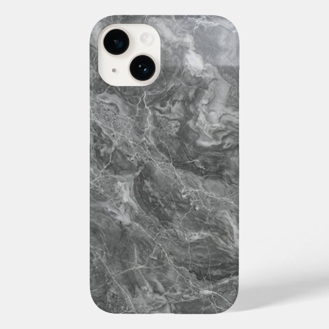 Classic Grey Marble Stone Texture iPhone Case (Verso)