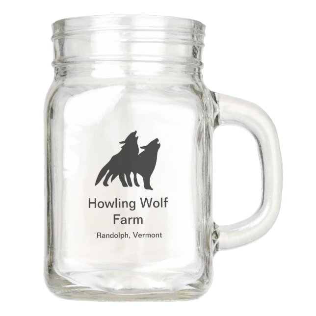 Classic Howling Wolf Mason Jar (Frente)