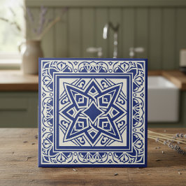 Classic Mediterranean Pattern Pat#18 Navy ID1195