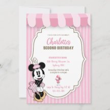 Classic Minnie ice cream shop invitation 
