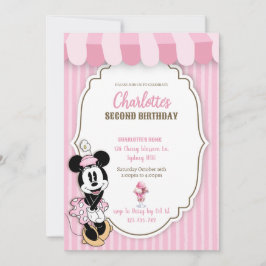 Classic Minnie ice cream shop invitation 