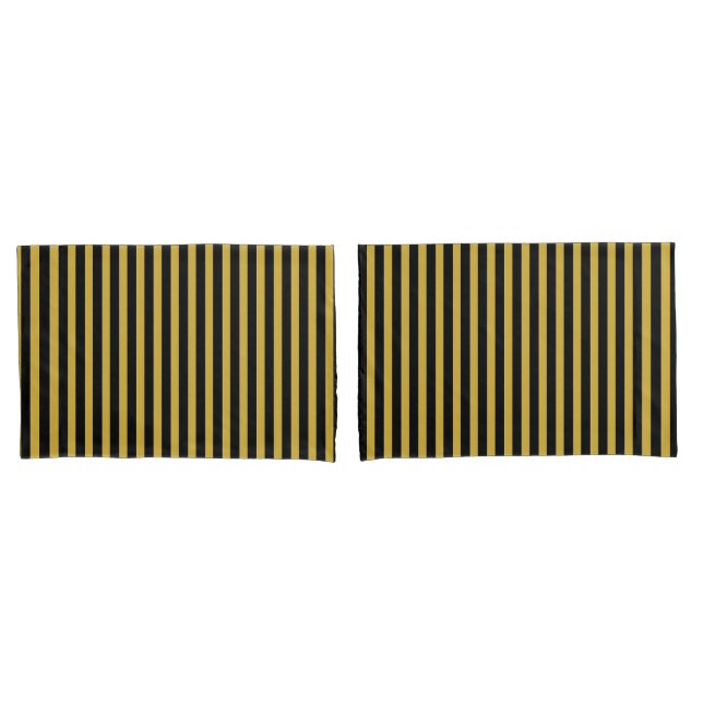 Classic Modern Striped Black and Metallic Gold (Frente - conjunto)