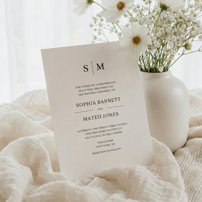 Classic Monogram White QR Code 4 Photo Wedding (Criador carregado)