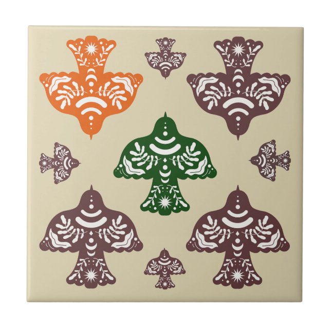 Classic multicolor unique green orange birds (Frente)