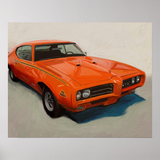 Classic Muscle Car Poster - "O Juiz" '69 GTO (Frente)