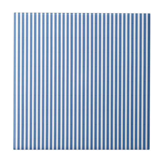 Classic Nautical Blue and White Ticking Stripe (Frente)
