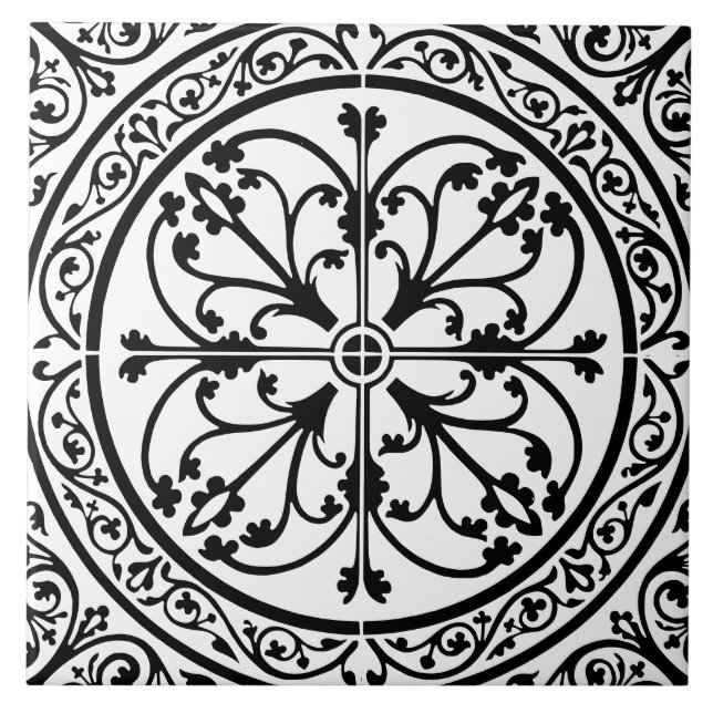 Classic Traditional Stylish Abstract Black & White (Frente)