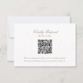 Classic Wedding Monogram Crest QR code RSVP Card