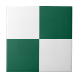 Classic White and Hunter Green Square Box Pattern