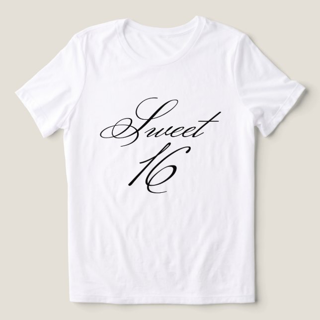 Clássica Caligrafia Elegante Sweet 16 (Design frontal)