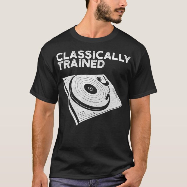 Clássica de Camisa DJ T Turntable Treinada (Frente)