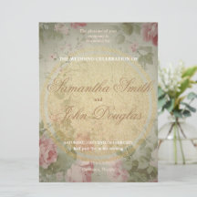 Clássica Elegante Vintage Rosas Rosa Watercolor