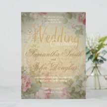 Clássica Elegante Vintage Rosas Rosa Watercolor