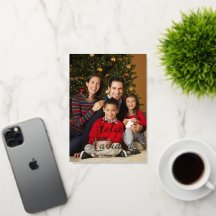 Clássica Foto de Família Feliz Navidad Caligrafia