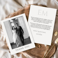 Clássico Agradecimento de Casamento com Foto e Mon