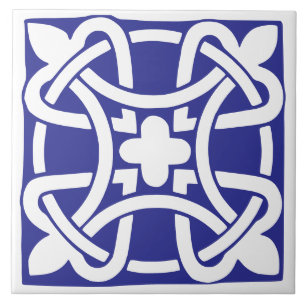 Clássico Antigo Azul e Branco Tradicional