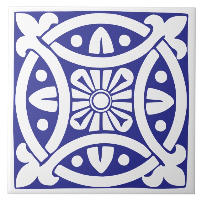 Clássico Antigo: Azul e Branco Tradicional (Frente)