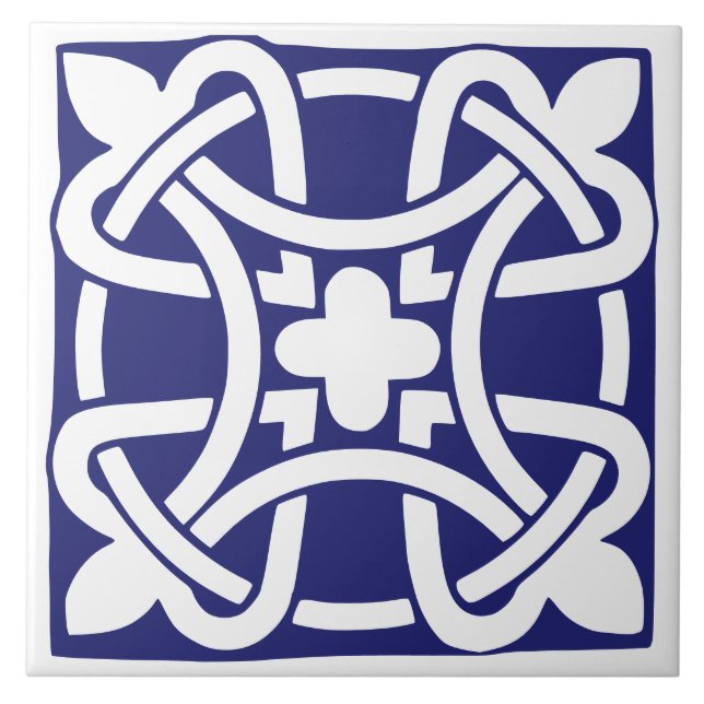 Clássico Antigo Azul Escuro e Branco Tradicional (Frente)