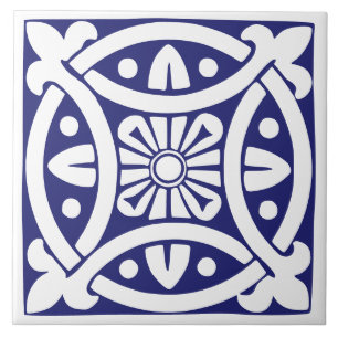 Clássico Antigo: Tradicional Azul Escuro e Branco