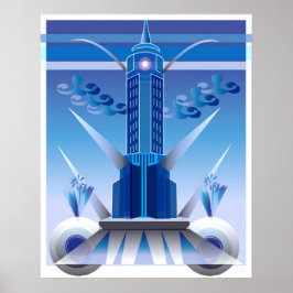 Clássico Art Deco City Building Poster