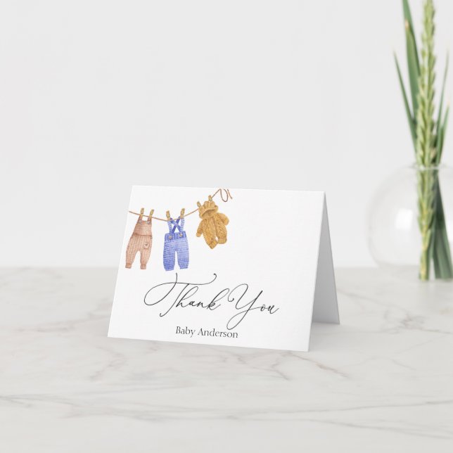 Clássico Bebê Obrigado Cartão de Nota (Frente)