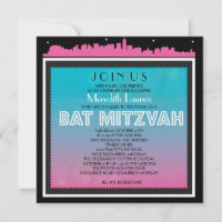 CLÁSSICO BROADWAY Bat Mitzvah Convite arco-íris2
