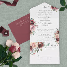 Clássico Burgundy Blush Rosa e Peony Tudo Em Uma I