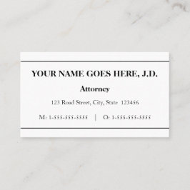 Clássico, Cartão de visita profissional legal