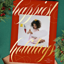 clássico christmas dourado caligrafia um foto