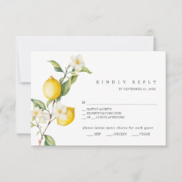 Clássico Citrus Lemon Summer Wedding RSVP Card
