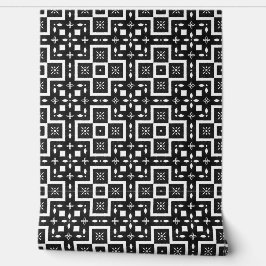 Clássico Clássico Geométrico de Deco Preto e Branc