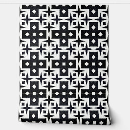 Clássico Clássico Geométrico de Deco Preto e Branc