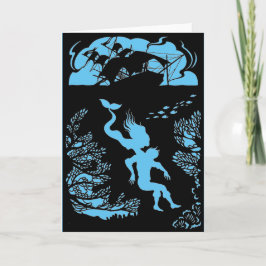 Clássico Conto de Fadas da Sereia. Cartão em Branc