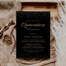 Clássico Convite de Quinceañera em Caligrafia com