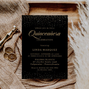 Clássico Convite de Quinceañera em Caligrafia com