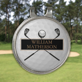 Clássico de bola de golfe preto e Dourado personal