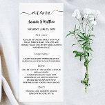 Clássico de casamento preto branco de menu<br><div class="desc">Personalize e adicione seus nomes,  a data do casamento e o menu. Fundo branco,  texto preto.</div>