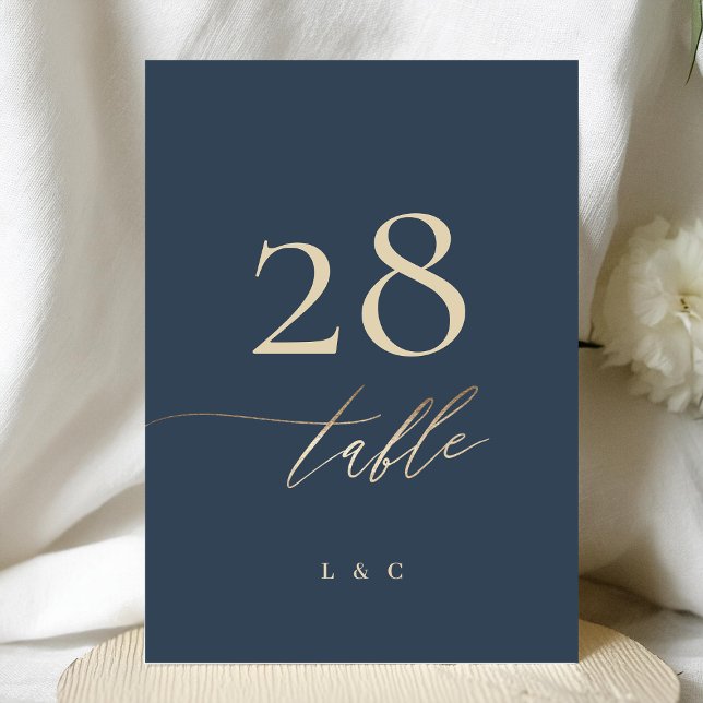 Clássico Dourado Elegante Azul de 5 x 7 Marinhos (Criador carregado)