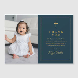 Clássico Dourado Foto Baptismo Obrigado