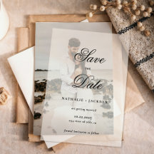Clássico Elegante Convite de Foto para Casamento S