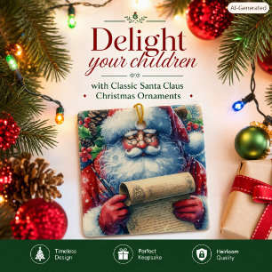 Clássico enfeite de Natal em cerâmica do Papai Noe